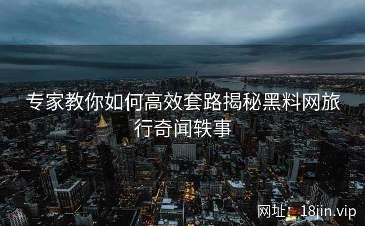 专家教你如何高效套路揭秘黑料网旅行奇闻轶事