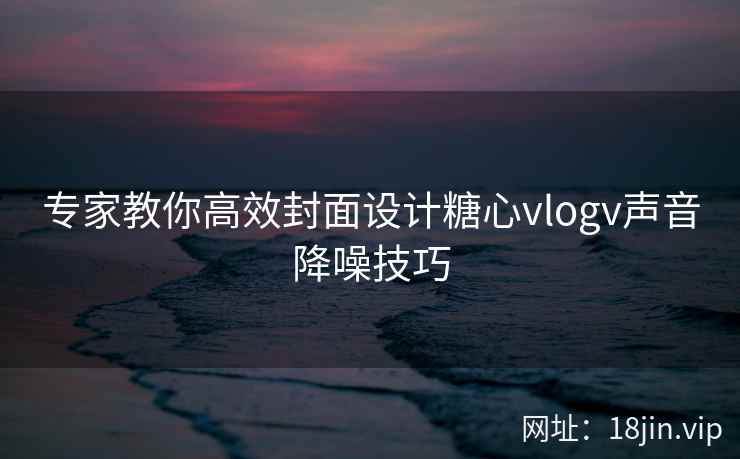 专家教你高效封面设计糖心vlogv声音降噪技巧