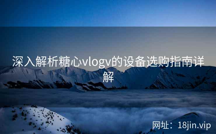 深入解析糖心vlogv的设备选购指南详解